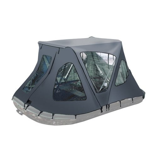 ALEKO BWTENT420G Winter Canopy Boat Tent Rain Sun Wind Snow Waterproof Shelter Covering for Inflatable Boat, Gray by ALEKO