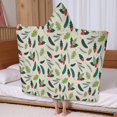 thumbnail image 5 of Green and Red Christmas Holly Pattern Hooded Bath Towel，60"x35" for Ages 3 To 12 Kids, Quick Dry Lightweight Soft Microfiber Hood Beach Towel Cover Up for Kids, 5 of 7