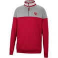 thumbnail image 2 of Men's Colosseum Heathered Gray/Cardinal Oklahoma Sooners Be the Ball Quarter-Zip Top, 2 of 3