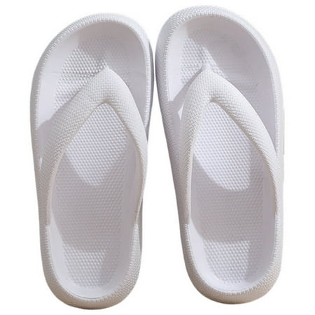 

huanledash 1 Pair Flip Flops Thick Platform Open Toe Anti-slip Flat Heel Soft Sole Daily Wear Summer Women Super Light Cloud Slippers Home Supplies