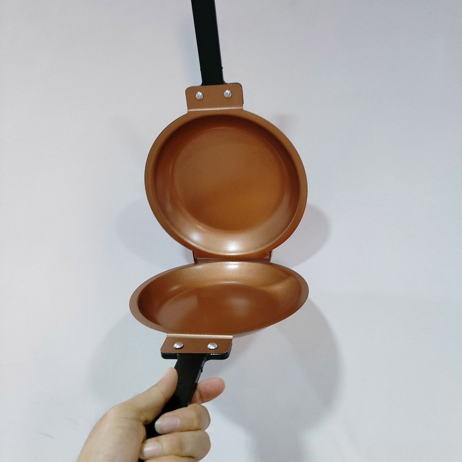 Double Sided Pan Flip Pancake Maker Non Stick Coating Flip Frying Pan For Home Kitchen Cooking(Gold-34X19Cm)