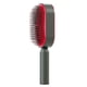 thumbnail image 1 of Cepillo de pelo con cojín, autolimpiante, masajeador del cuero cabelludo, peine de dientes redondeados, peine para cabello largo para mujeres, color rojo, 1 of 15
