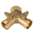thumbnail image 4 of Conectores de grifo de tubo de manguera divisor de válvula de 2 vías de latón de 3/4 pulgadas para riego de jardín, 4 of 14