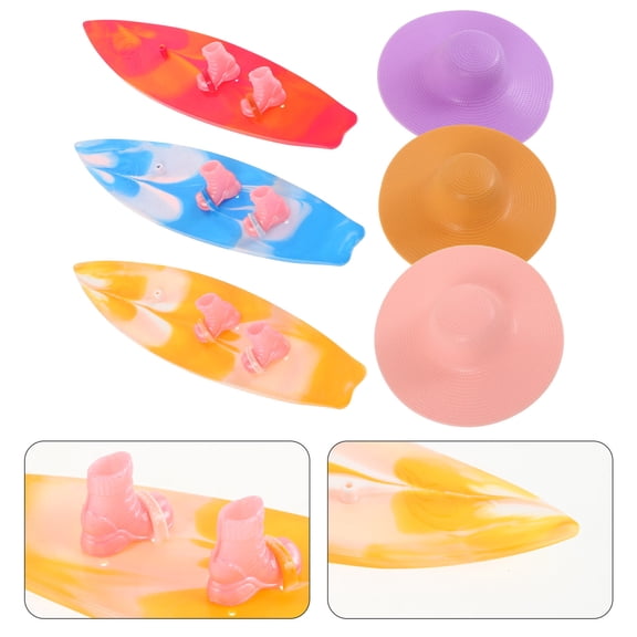 GETAJGHSD Beach Toys For Kids Surfboard Model 9Pcs Plastic Assorted Color