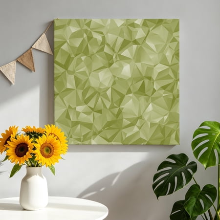 Abstract Art Geometric Canvas Wall Art Green Modern Artificial Shape Framed Canvas Wall Decor Picture Print Artwork Decorations for Living Room Office Ready to Hang 10 x 10