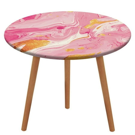 

Colorful Marble Pink (41) Pattern Round Tablecloth Waterproof Elastic Table Clothes for Dining Table Cute Desk Decor Protector Cover