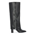 thumbnail image 2 of Scoop Women's Faux Leather Fold Over Zip Knee High Boots, 2 of 3