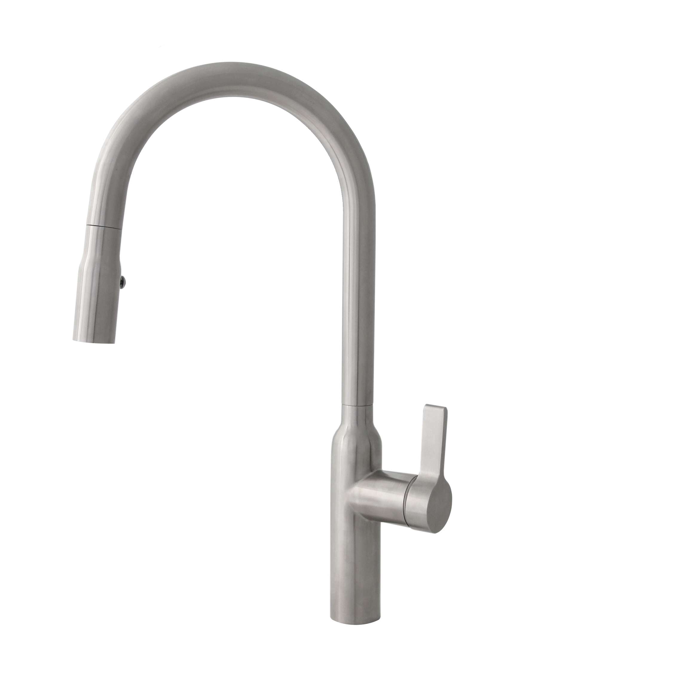 Stylish Napoli Single Handle Brushed Stainless Pull Down Kitchen Faucet K-133S