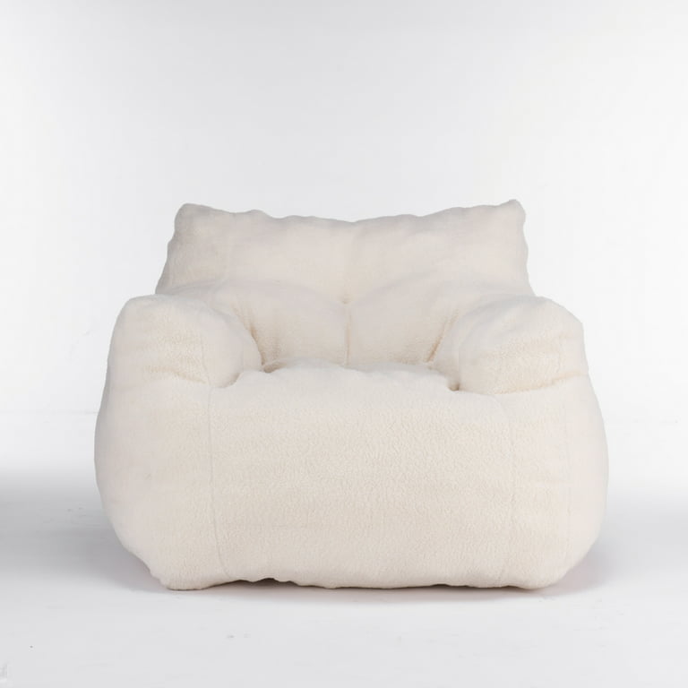  Hosnnile Bean Bag Chair, Ultra Soft Teddy Fabric Bean Bag Chair  with Filler, Lazy Sofa Beanbag Chairs for Adults, Kids, Teens, Modern  Accent Comfy Leisure Sofa Chair for Bedroom, Living Room(Ivory) 