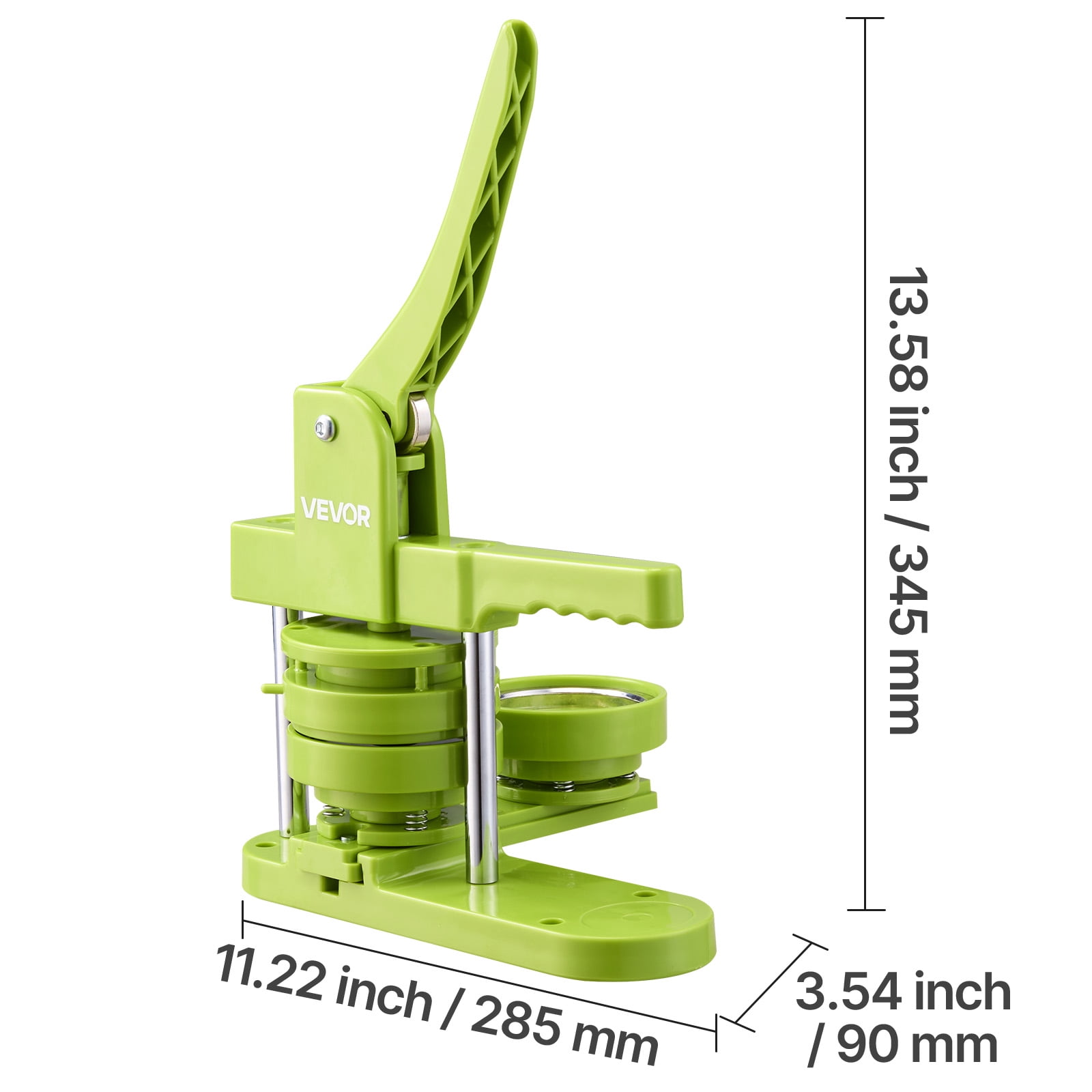 VEVOR Button Maker Machine, 2.95 in, Plastic Pin Maker with 100pcs Button Parts, Mr. Panda Magic Book, Circle Cutter and Hex Wrenches, Reinforced Ergonomic Handle, for DIY Badges, Personalized Pins