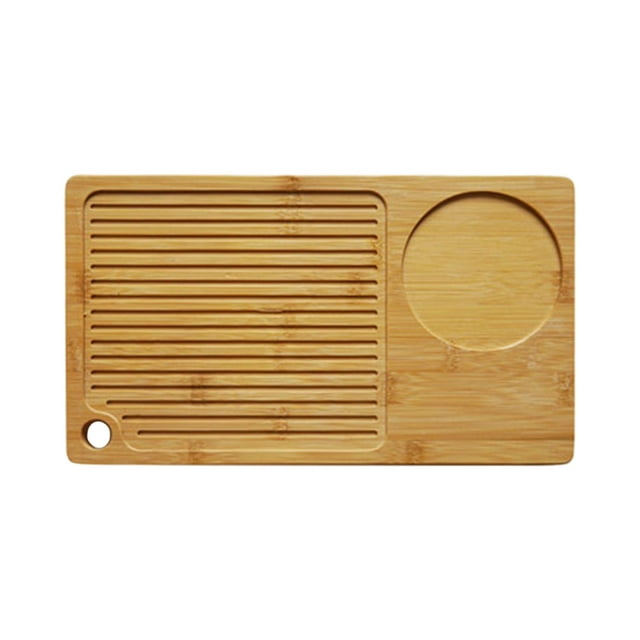 Bandeja de té de bambú decorativa rectangular para el hogar y la oficina. S