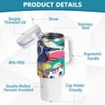 thumbnail image 4 of Girl Cat Graffiti 40 oz Tumbler with Handle Insulated&nbsp;Travel Mug&nbsp;Lid Straw Leak Proof Steel Vacuum Water Bottles Glasses Fits in Car Cup Holder, 4 of 7