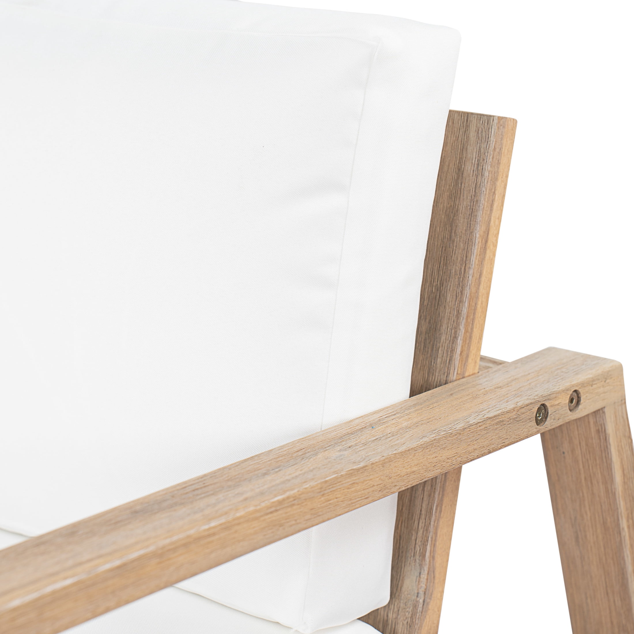 Christopher Knight Home Outdoor Acacia Wood Rocking Chair with Cushion, Set of 2, Light Teak + White