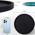thumbnail image 2 of Silicone Bathroom Tray Round Vanity Tray Decorative Soap Holder Kitchen Countertop Organizer Coffee Table Decor for Candle, Perfume, Plant, 9 Inch, Black, 2 of 9