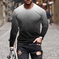 thumbnail image 2 of Miluxas Shirts for Men Long Sleeve Casual Loose Gradient Color Print Crewneck Sweatshirt Lightweight Gym Workout Pullover Top Black, 2 of 4
