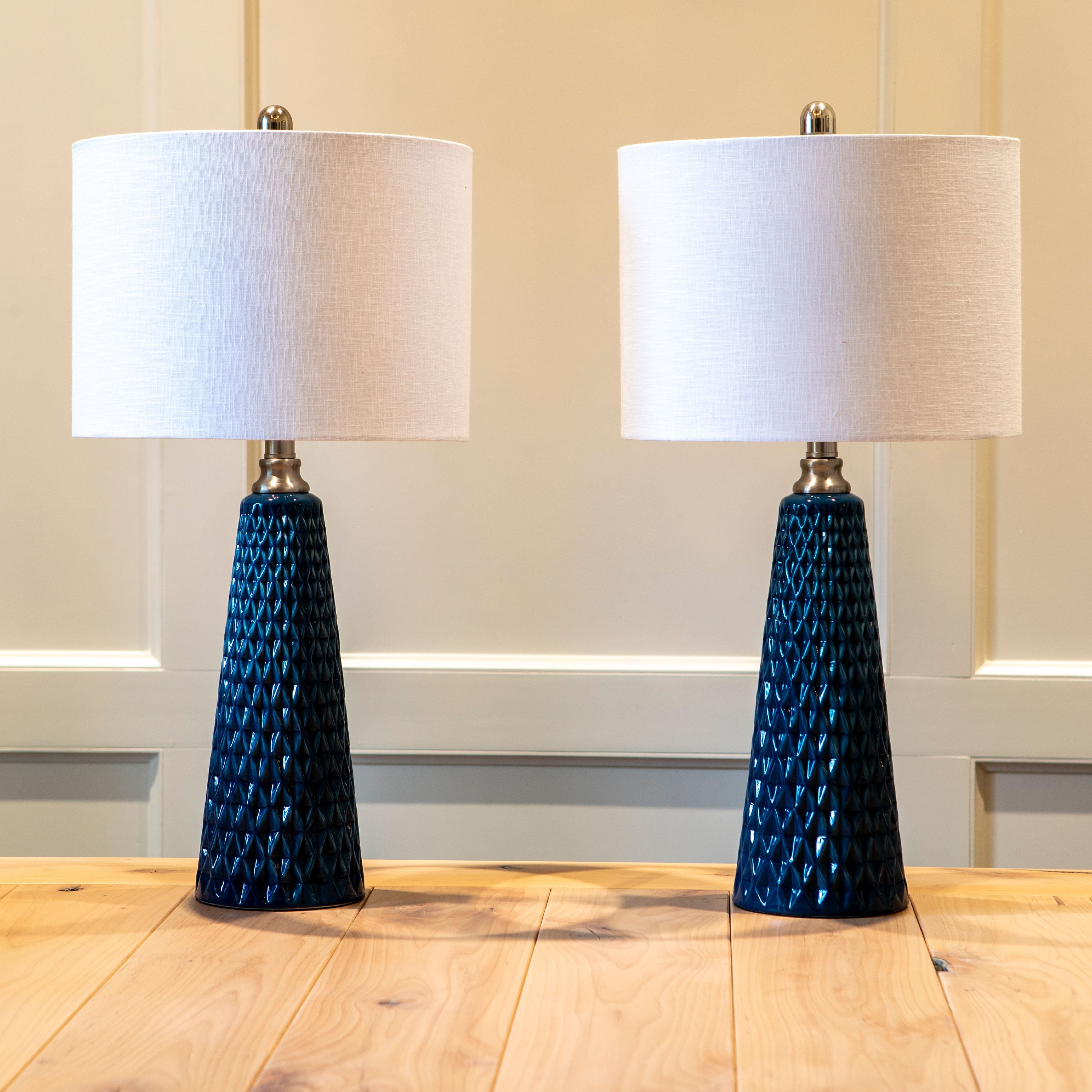 Decor Therapy 26.5" Jameson Textured Ceramic Table Lamps, Set of 2