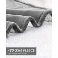thumbnail image 4 of Sherpa Flannel Fleece Reversible Bed Blanket Extra Soft Brushed Microfiber (Throw, Grey), 4 of 7