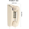 thumbnail image 4 of Teléfono de pared con cable, diseño clásico retro, color beige, 4 of 7