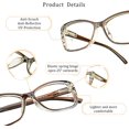 thumbnail image 4 of 5 Pairs Reading Glasses, Blue Light Blocking Glasses, Computer Reading Glasses for Women and Men, Fashion Rectangle Eyewear Frame(5 Brown, +4.00 Magnification), 4 of 6