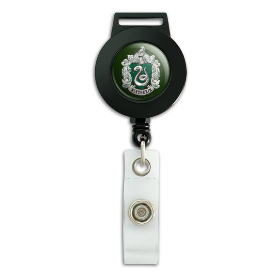 Harry Potter Slytherin Painted Crest Lanyard Retractable Reel Badge ID Card Holder