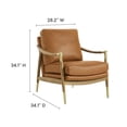 thumbnail image 3 of Modway Langford Vegan Leather Accent Armchair in Tan Walnut, 3 of 10
