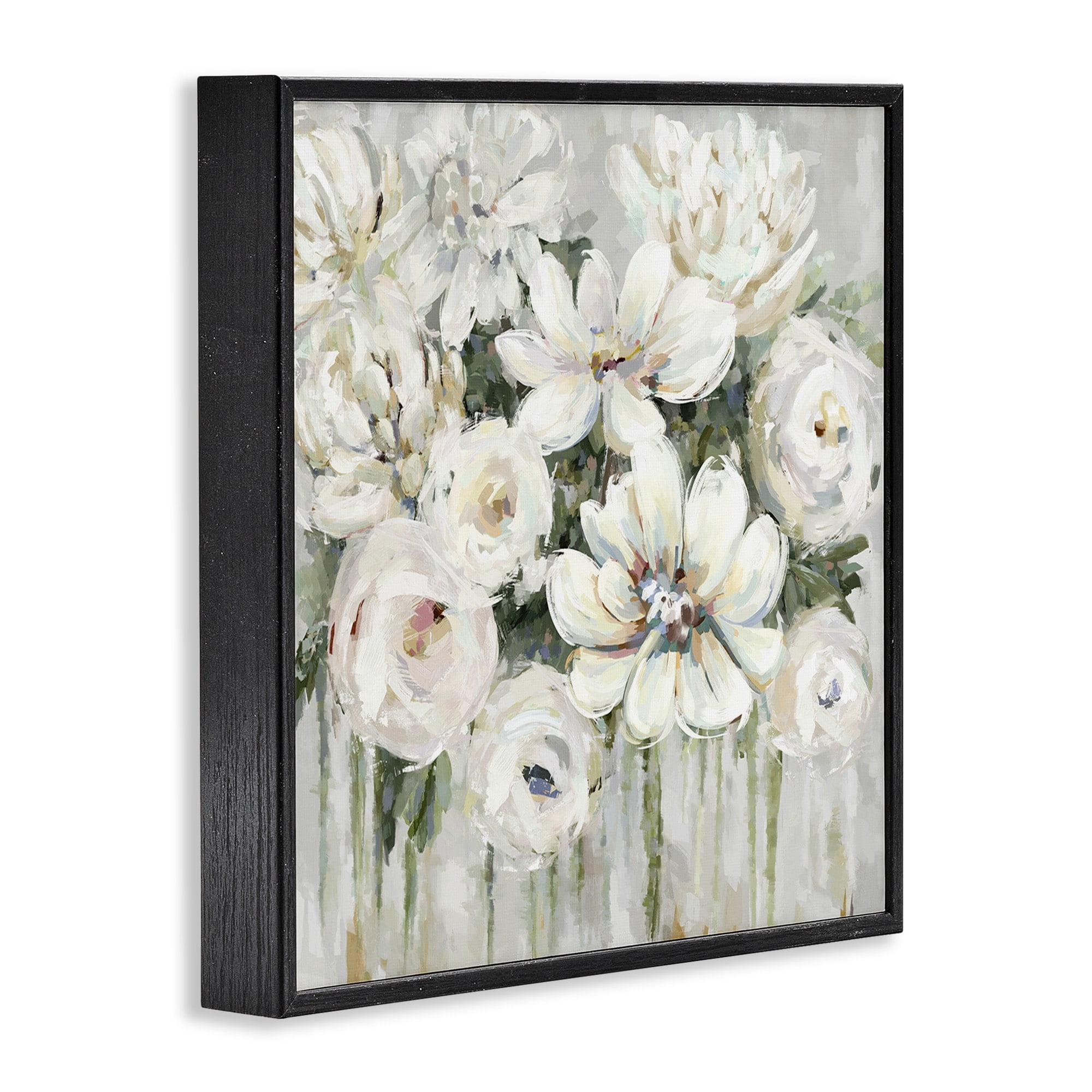 Stupell Industries Abstract White Floral Bouquet with Greenery Design by Carson Lyons