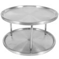 thumbnail image 1 of Spice Rack Stainless Steel Organizer Tray 360 Degree Turntable Rotating 2 Stand For Dining Table Kitchen Counters Cabinets,1pcs* Spice Rack,silver, 1 of 9