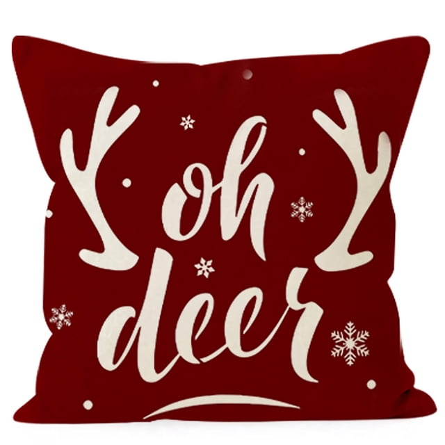 Panxico Housses de Coussin de Noël, Ornements de Noël Rouges, Housses de Coussin Joyeux Noël 18 X 18 Pouces 4 Styles au Choix Décorations de Noël en Solde, Housses de Coussin, Liquidation