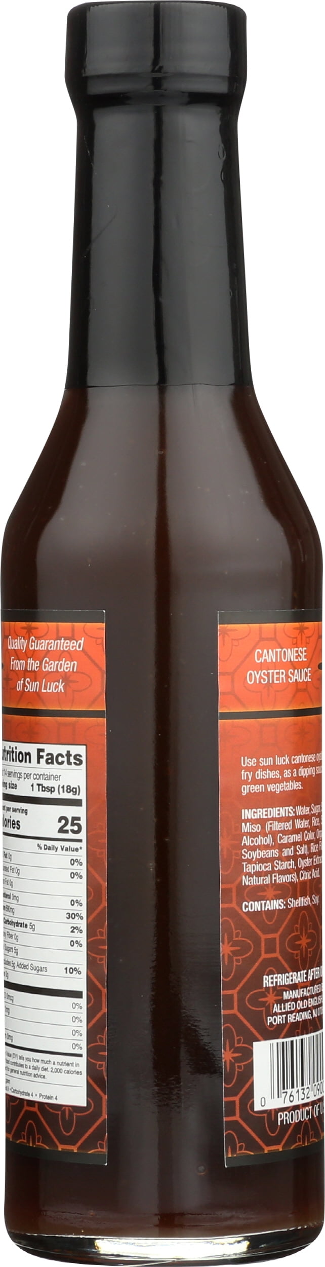 Pack of 6, Sun Luck All Natural Cantonese Oyster Sauce, 9 oz