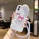 thumbnail image 1 of Sanrio-funda de teléfono con cordón para Samsung Galaxy S21, S20, S10, A71, A51, A90, A02, FE Note Ultra, muñeco de dibujos animados, Cinnamoroll My Melody Fivean unisex, 1 of 2