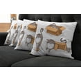 thumbnail image 5 of Ambesonne Cartoon Throw Pillow Cover 4 Pack, Kitten Cat in the Box, 18", Sand Brown Warm Taupe, 5 of 5