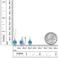 thumbnail image 2 of Gem Stone King 6.95 Cttw Oval Checkerboard Swiss Blue Topaz and White Lab Grown Diamond 925 Sterling Silver Pendant and Earrings Jewelry Set for Women With 18 inch Silver Chain, 2 of 4