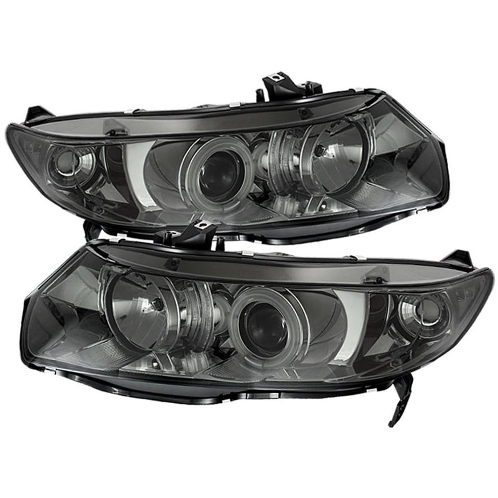 Spyder Honda Civic 0608 2Dr Projector Headlights CCFL Halo Smoke