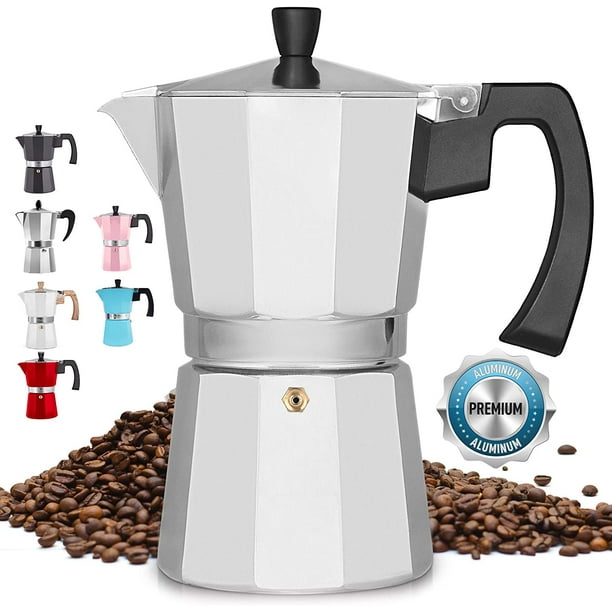 Zulay Classic Stovetop Espresso Maker for Great Flavored Strong Espresso, Classic Italian Style