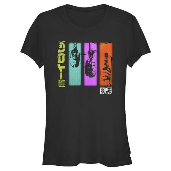 Junior's Cowboy Bebop Gun Firing  Graphic Tee Black Medium