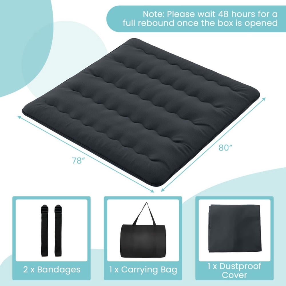 Kepooman Futon Mattress with Washable Cover and Foldable Mat-King Size