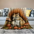 thumbnail image 2 of HENGT  Fall Pumpkin Throw Blanket Throw Autumn Harvest Squirrel Plush Blanket for Bed Sofa Couch Buffalo Check Sherpa Blanket Vintage Wood Plank Fuzzy Blanket, 2 of 6