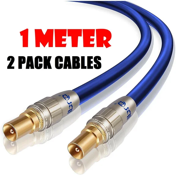 2Pk - 1M Ibra Rg6 Premium Quad Shield Uhf Aerial Coax Cable Hdtv Uhf/Rf Freeview