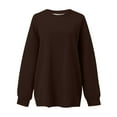 thumbnail image 2 of Basic Sweatshirts for Women 2025 Long Sleeve Crewneck Drop Shoulder Plain Sweatshirt Pullover Tops Fall Winter Outfits, 2 of 3