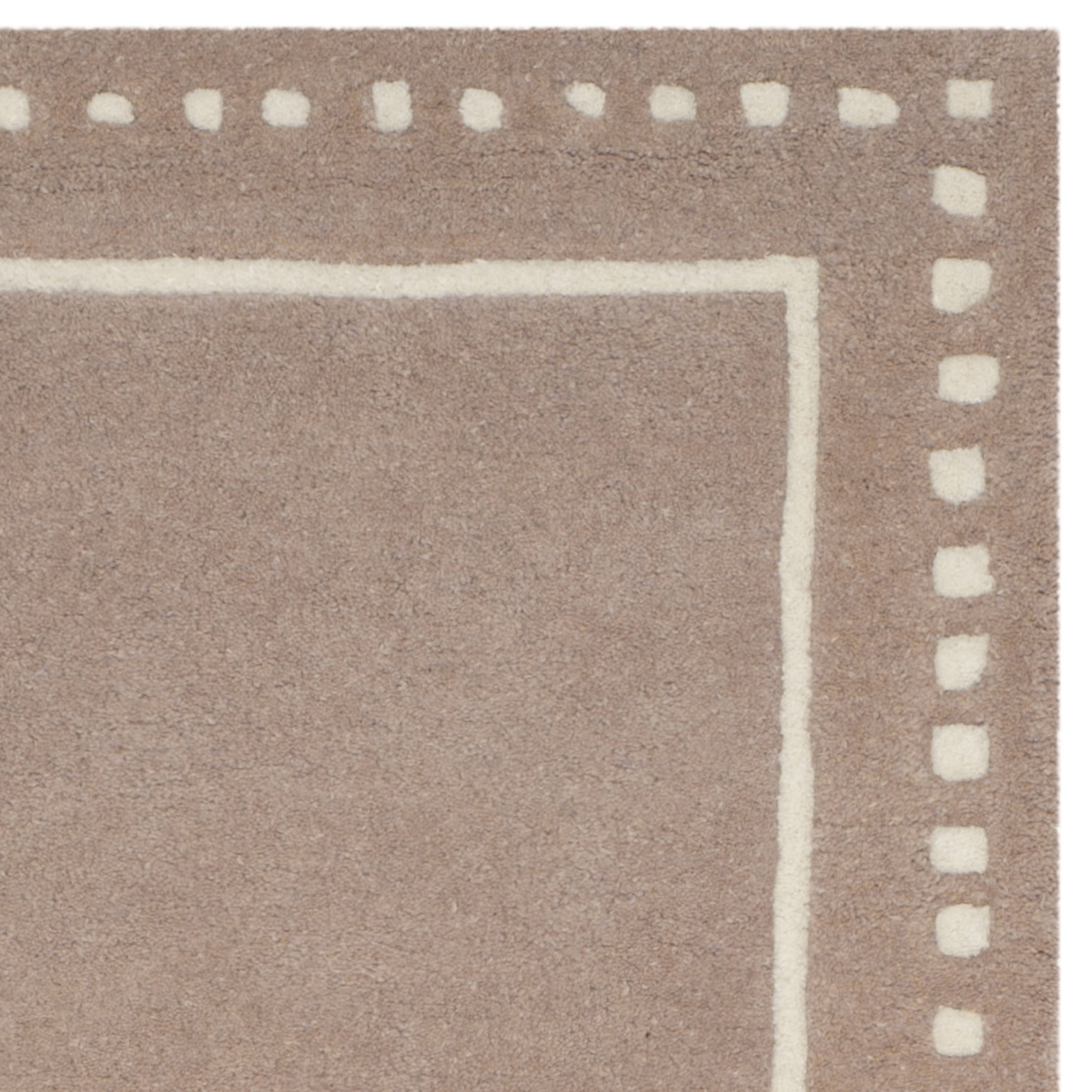 SAFAVIEH Bella Danita Plain Dotted Bordered Wool Runner Rug, Beige/Ivory, 2'3" x 9'