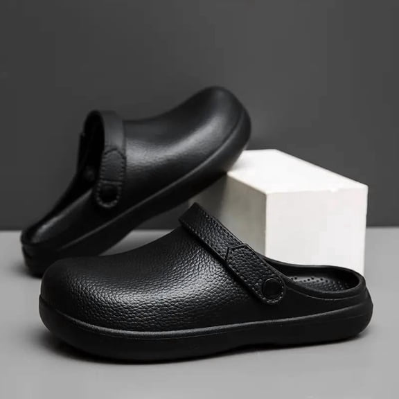 Men'S Cloud Cushion 2-In-1 Clogs, Soft Sole Non-Slip Closed Toe Slides, Medical Work Shoes
