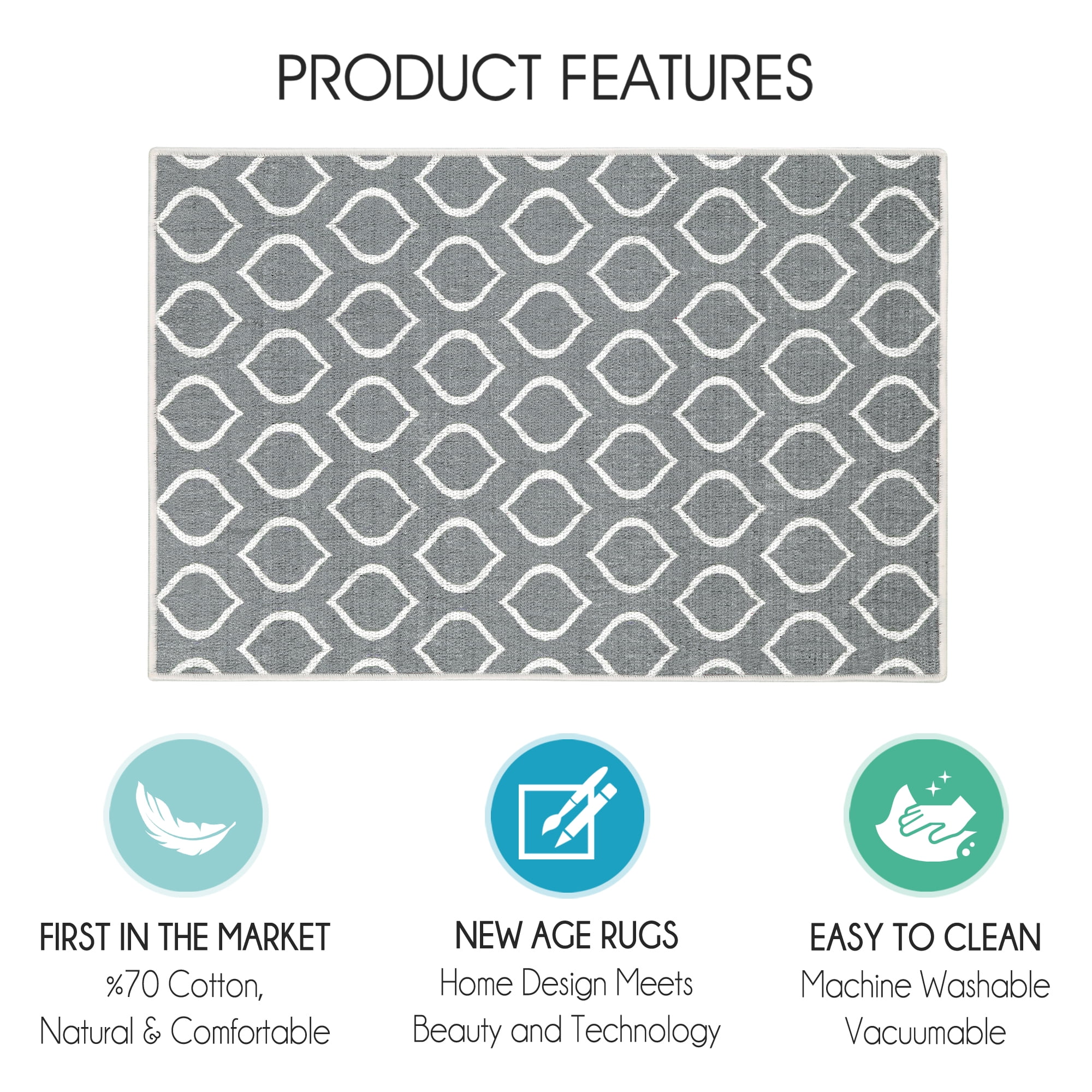 Sussexhome Under Sink Mat - Ultra-Absorbent Cotton Shelf Liners For Kitchen Cabinets - Non-Slip, Waterproof Backing - Machine Washable Surface Protector - Durable Cover, Customizable, Easy To Cut