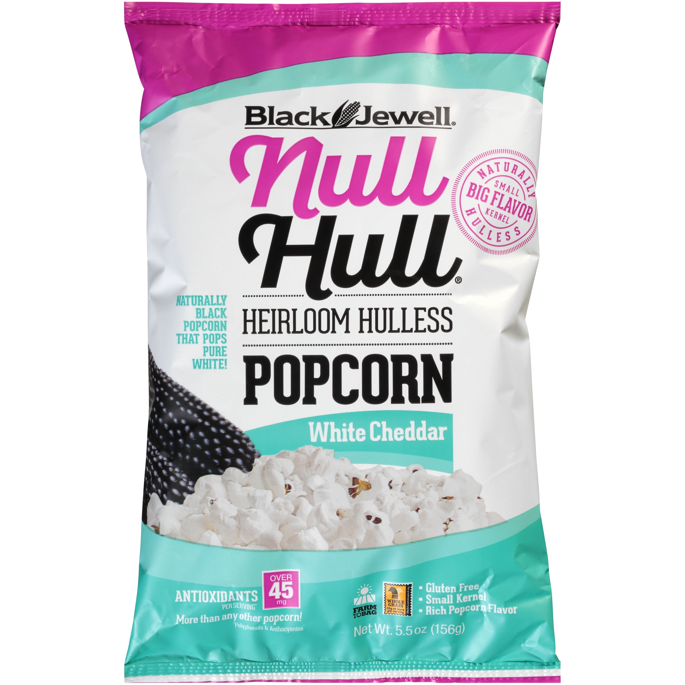 Black Jewell Null Hull Popcorn, White Cheddar, 5.5 oz Bag