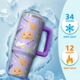 thumbnail image 4 of Halloween Gift Tumbler, Pumpkin Bat Cup with Handle and Straw 30oz, Spooky Insulated Coffee Travel Mug, 4 of 5