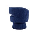 thumbnail image 6 of Swivel Barrel Chair, 360 Degree Comfy Boucle Round Swivel Accent Chair with Wide Upholstered Cushion, Round Swivel Single Club Armchair for Living Room, Nursery(Navy, Right), 6 of 7