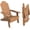 Teak, variant on ZEKOO Adirondack Chair with Cup Holder Plastic Outdoor Patio Lawn Chair Gray(Set of 4)