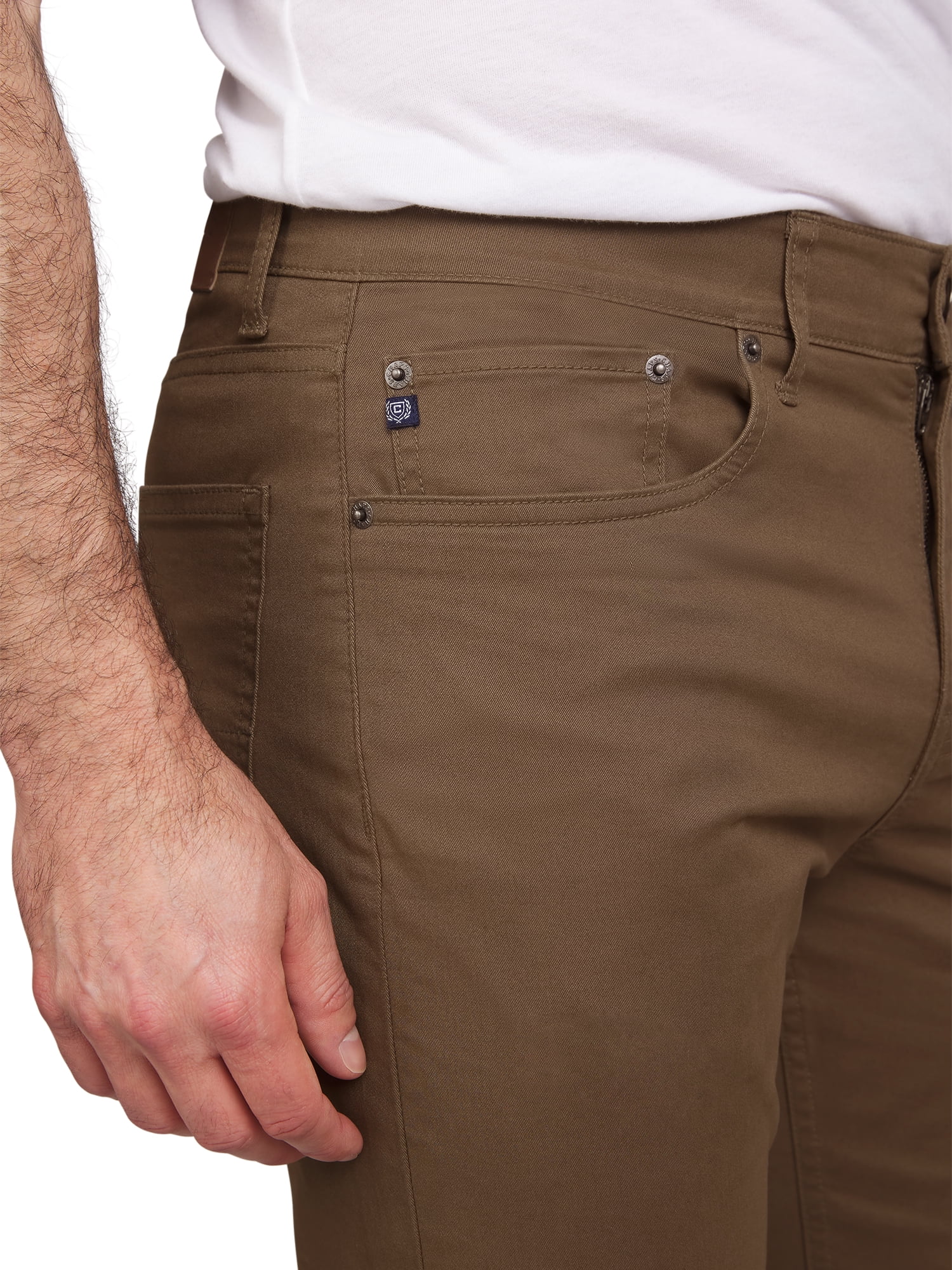 Chaps Men's & Big Men's Slim Straight Fit 5-Pocket Khaki Pants