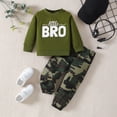 thumbnail image 2 of Enyan Toddler Baby Boy Fall Clothes Long Sleeve Letter Print Tops Camouflage Pants 2Pcs Kids Boys Winter Outfits（Green,3-4 Years）, 2 of 6