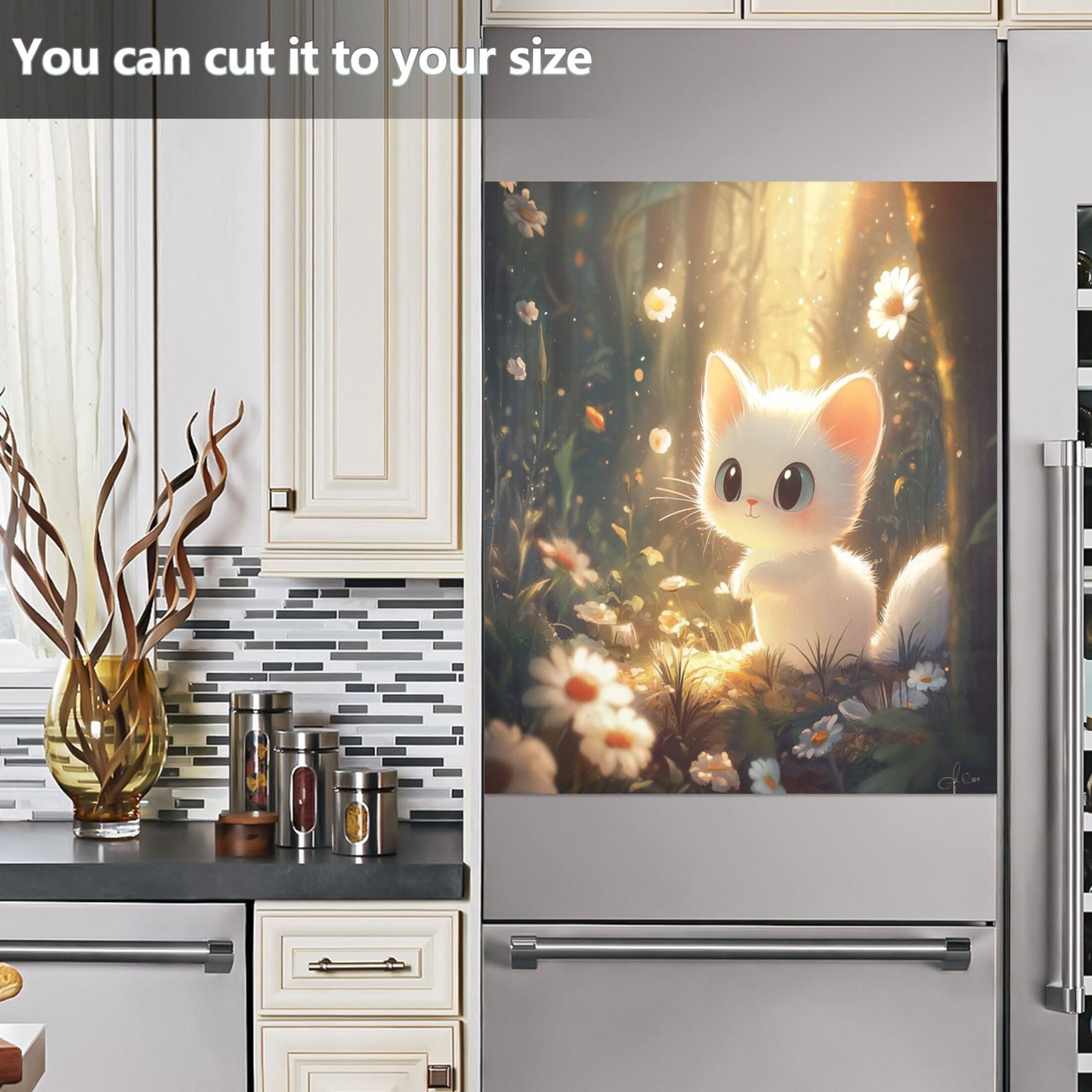Dishwasher Magnetic Sticker 23x26 Inch Refrigerator Magnetic Sticker Washing Machine Magnetic Sticker Kitchen Panel Magnetic Sticker Home Decor Super Cool Kitten