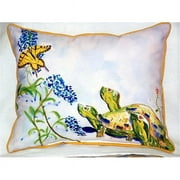 Betsy Drake HJ178 Turtles & Butterfly Large Indoor & Outdoor Pillow 16 x 20